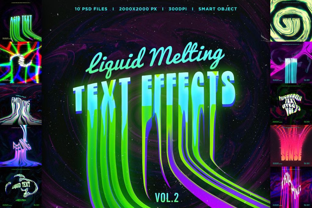 Liquid Melting Text Effects Vol.2